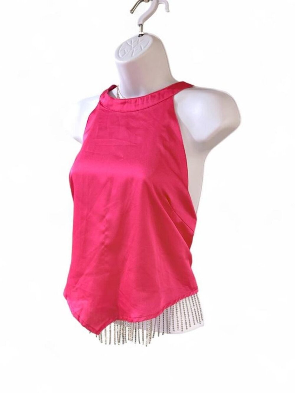 BUCKLE Hot Pink Sparkly Halter Top